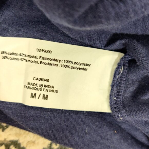 Ella Moss Women's Blouse Size M Blue Cotton Modal Embroidered Summer Lightweight - Picture 4 of 7